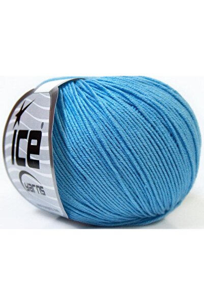 Ice yarns 8x50 جرام. أكريليك بيبي سمر، قطن أزرق فاتح للأطفال، خيوط صيفية، قطن