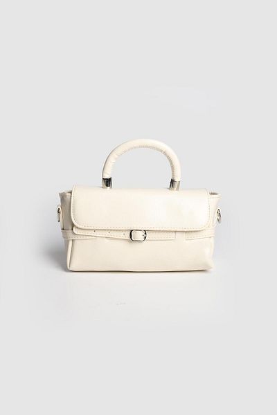 La La'Graccio Paris Lagraccio Paris Women's Jersey Soft Leather Hand and Strap Bag Cream