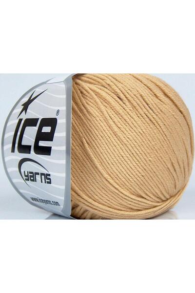 Ice yarns 8x50 جرام. قماش أديل قطني، أكريليك كريمي داكن للأطفال، خيوط صيفية، قطن