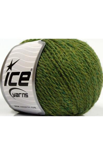 Ice yarns 8x50 جرام. خيوط أكريليك أكوستيك بلون أخضر الغابة الشتوي، خيوط مسطحة...