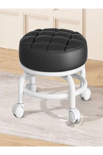 TERRION Rolling Swivel Saddle Stool, 360° Rotatable, with Wheels,
