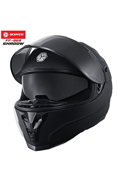 Scoyco SHADOW Full Face Kask FF-869 – Güneş Vizörlü, DOT/CE Onaylı, Intercom Uyumlu
