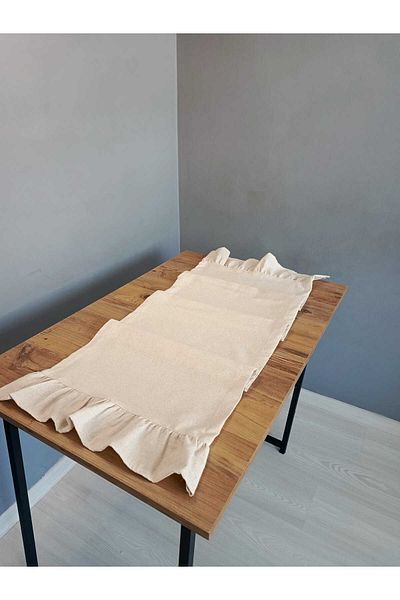 MZN Home Covoraș de in cu 2 margini cu volane 40x110