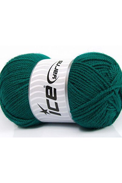 Ice yarns 4x100 جرام. خيوط دورة أكريليك شتوية باللون الأخضر الداكن، خيوط مسطح...