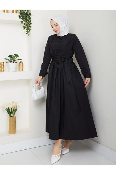 Moda Krash Bel Girdle Poplin Summer Dress