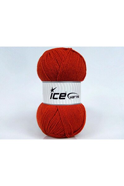 Ice yarns 4x100 جرام. خيوط أكريليك GONCA بلون برتقالي داكن للشتاء، خيوط مسطحة...