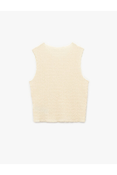 Koton Sleeveless Crew Neck Wrap Blouse