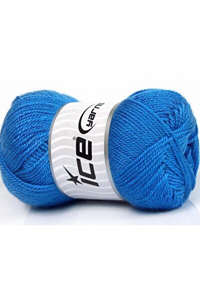 Ice yarns 4x100 جرام. خيوط دورا الأكريليكية الزرقاء الشتوية، خيوط مسطحة، 100%...