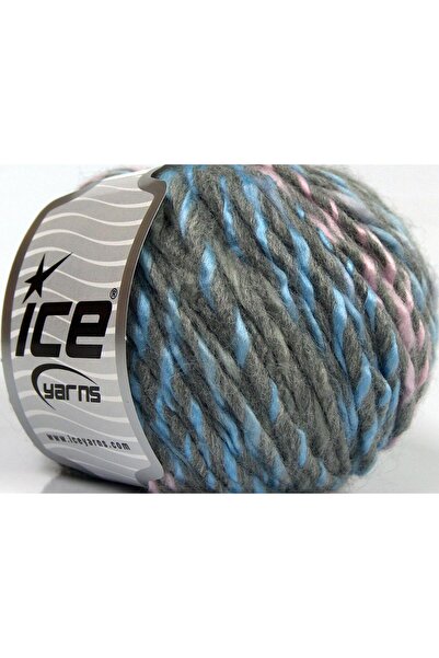 Ice yarns 8x50 جرام. صوف بيبي تويست، أكريليك رمادي فاتح، أزرق فاتح، وردي فاتح...