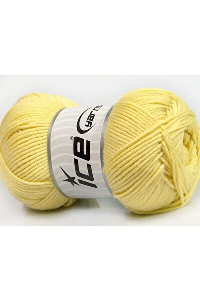 Ice yarns 3x100 جرام. ملابس أطفال مريحة باللون الأصفر الفاتح للشتاء، خيوط مسط...