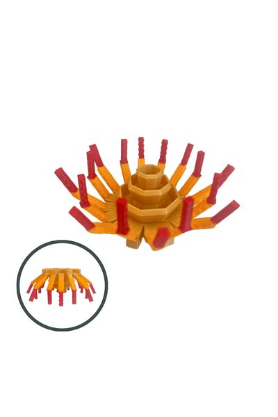 Lulu's Prints Ember Lily flower figurine from Grow a Garden, Roblox, multicolor, plastic, 3D printed, 95x95x37 mm