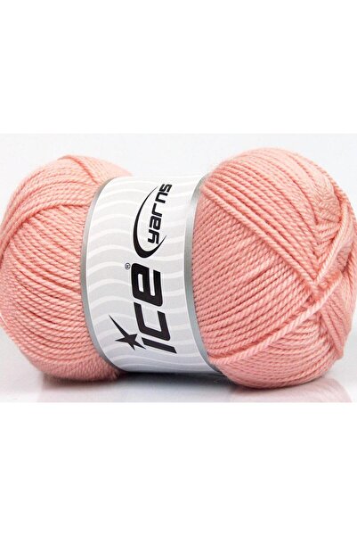 Ice yarns 4x100 جرام. دورة أكريليك باودر بينك وينتر، خيوط مسطحة، 100% أكريليك