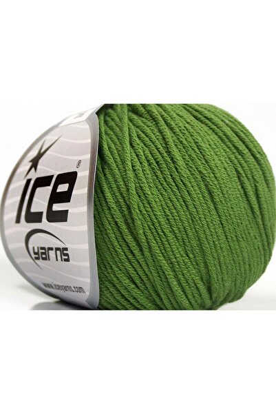 Ice yarns 8x50 جرام. قماش بيبي سمر دي كيه، قطن، أكريليك أخضر، خيوط صيفية، قطن