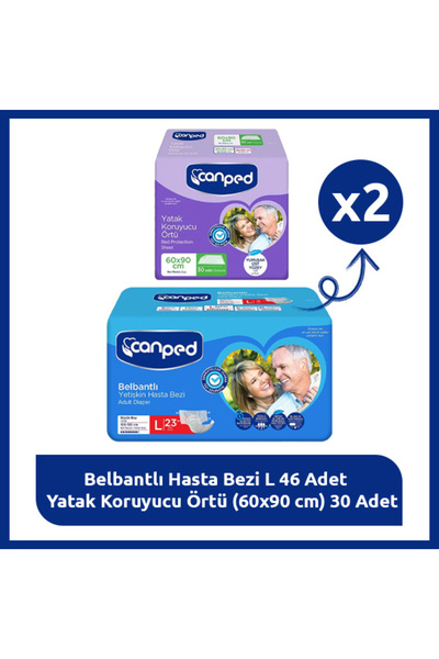 Canped L Bakım Paketi – 23 Hasta Bezi + 30 Yatak Koruyucu