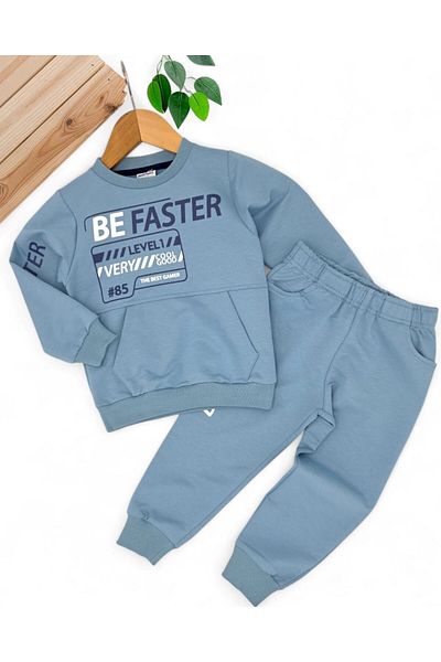 VOY KİDS Boy's Seasonal Compact Pocket Detail 2 Strand Seasonal Track Suit Set (2-10 Years)