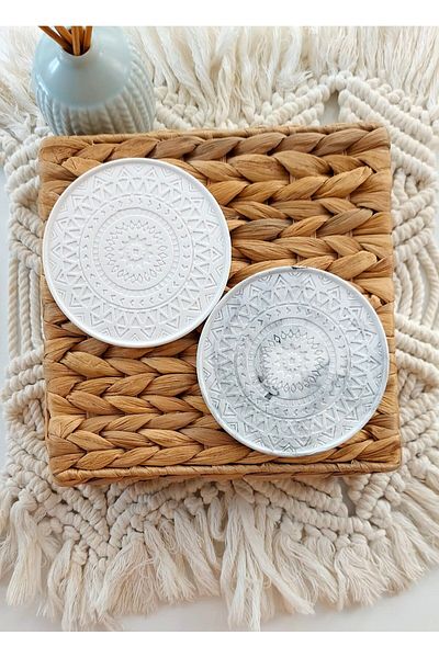 bscmod Nordic Decorative Concrete Coasters, Mandala Coasters, Candle, Pinterest Presentation 2Pcs