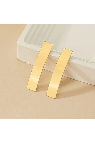 Atılgan Grp Basic Style Long Dome Gold Earrings