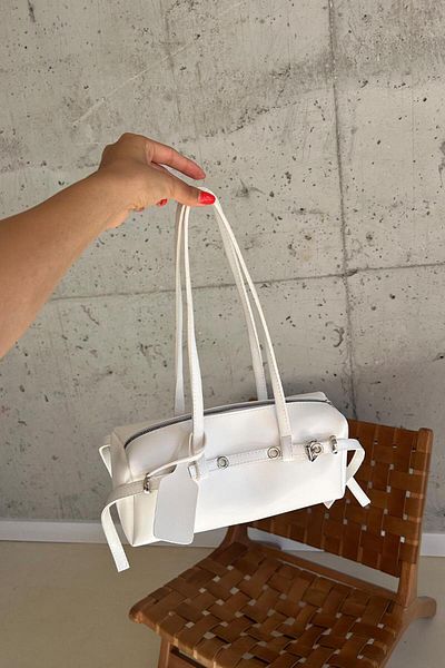 Shule Bags Boop Baguette Bag White