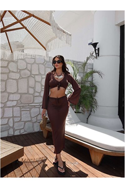 ESRAHELVACI Long Sleeve Gathered Beach Suit