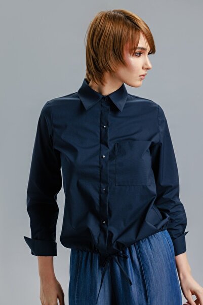 RVL Navy blue shirt with drawstring waist