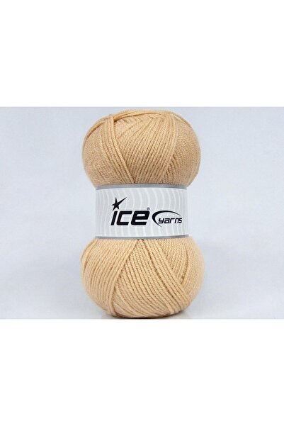 Ice yarns 4x100 جرام. غونكا أكريليك بيج فاتح للشتاء، خيوط مسطحة، 100% أكريليك