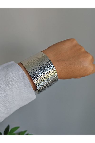 İLKYAZ Accessory Thick Handcuff Bracelet Adjustable Unisex