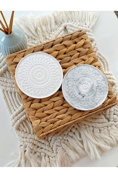bscmod Nordic Decorative Concrete Coasters, Mandala Coasters, Candle, Pinterest Presentation 2Pcs