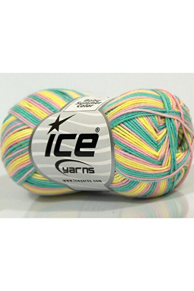 Ice yarns 6×50 جرام. خيوط صيفية للأطفال من القطن والأكريليك، باللون الوردي وا...