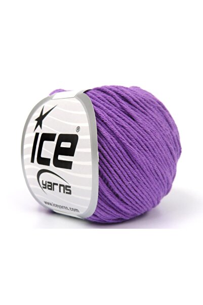 Ice yarns 4x50 جرام. قطن عضوي للأطفال، قطن عضوي بلون الليلك للأطفال، خيوط صيف...