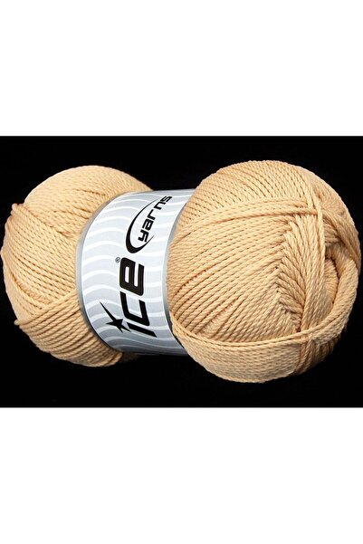 Ice yarns 4x100 جرام. خيوط تويستر دي كيه أكريليك كريمية داكنة للشتاء، خيوط مس...