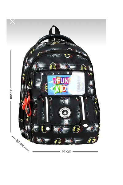 JOJO KIDS Boy Bat Primary School Backpack, Set of 3, Thermal Nutrition, Pen Holder, Orthopedic Bag