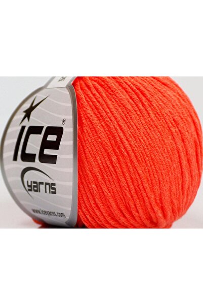 Ice yarns 8x50 جرام. خيوط صيفية للأطفال من القطن والأكريليك بلون برتقالي نيون...