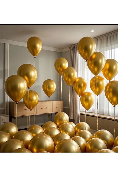 Çemrek Süs Parti Metallic Gold Balloon 20 Pieces