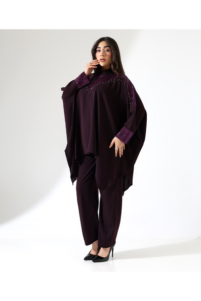 Fi'l Arz Fashion Set de rochii de seară asimetrice, strălucitoare, din două piese