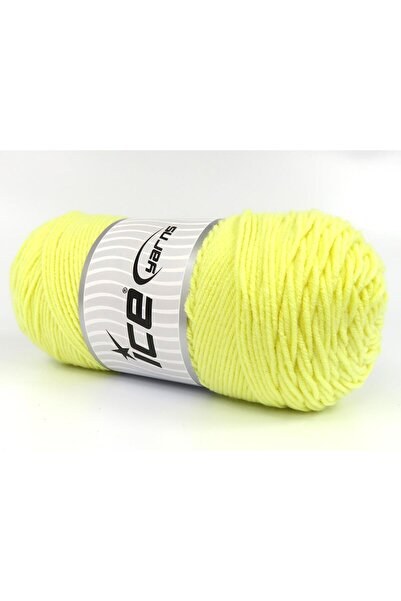 Ice yarns 2×200 جرام. خيوط صوفية شتوية بلون أصفر فاتح، خيوط مسطحة، صوف ممشط، ...