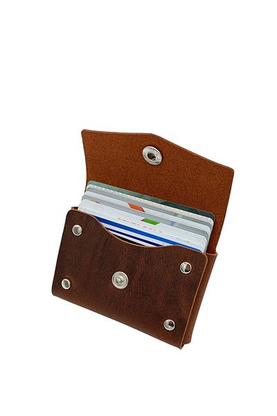 CRONDER Genuine Leather Men's Card Holder - Luxury Handmade Card Holder Wallet