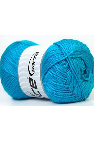 Ice yarns 4x100 جرام. خيوط دورا الأكريليكية الفيروزية الشتوية، خيوط مسطحة، 10...
