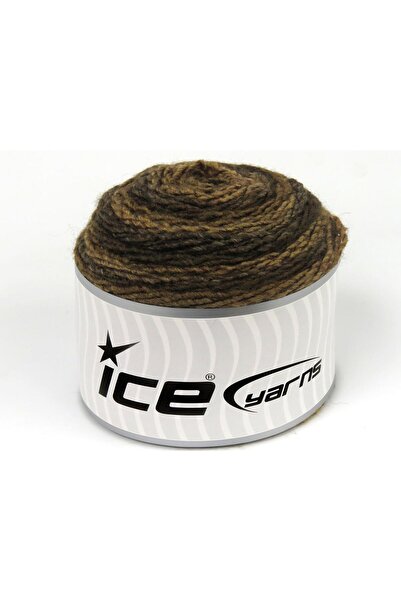Ice yarns 3x100 جرام. خيوط صوف ميلانج، ألوان بنية أكريليك شتوية، صوف، خيوط سا...