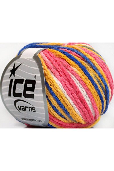 Ice yarns 8x50 جرام. خيوط أكريليك موناكو باللون الوردي والأزرق والأبيض والذهب...
