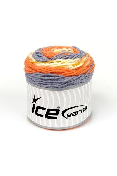 Ice yarns (2 قطعة 140 جرام) كعك أكريليك 2 عبوة كريم، برتقالي، رمادي،