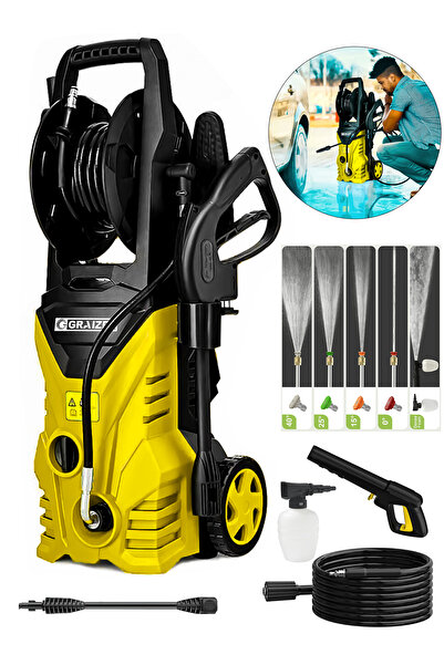 Graizer Gtx 150 Bar Çelik Şanzuman Musluk Ve Kovadan Çekme Yüksek Basınçlı Bahçe Oto Yıkama Makinesi
