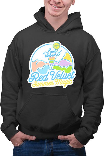 OEM Men's Hoodie Red Velvet K-Pop Logo Summer Magic Vibe Colorful