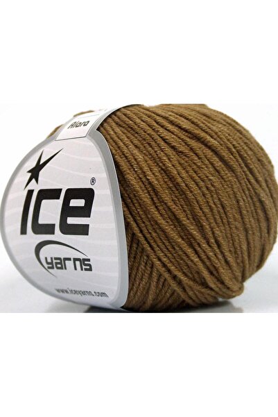Ice yarns 8x50 جرام. خيوط صيفية من القطن والأكريليك بلون بني فاتح، قطن