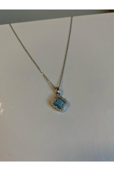 begonvil jewerly Turkuaz Yonca Şans Kolyesi