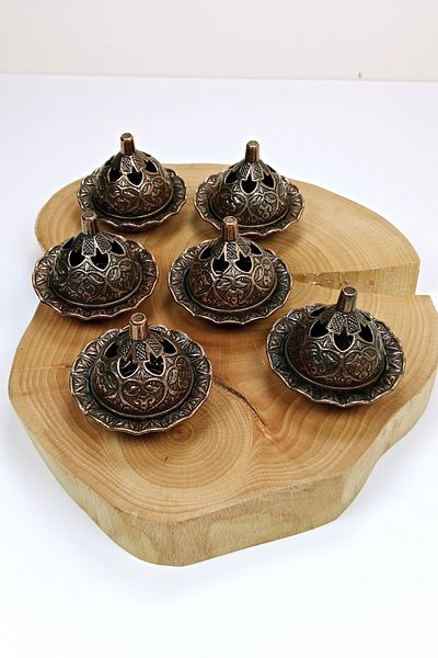 sedustore 6-Piece Mini Antique Ottoman Themed Dark Color Turkish Delight Presentation