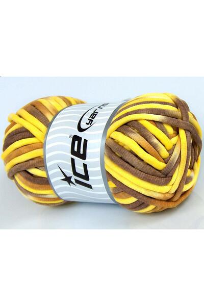 Ice yarns 1×250 جرام. خيوط قطنية صيفية بألوان صفراء، قطن، سميكة جدًا، بنمط ال...
