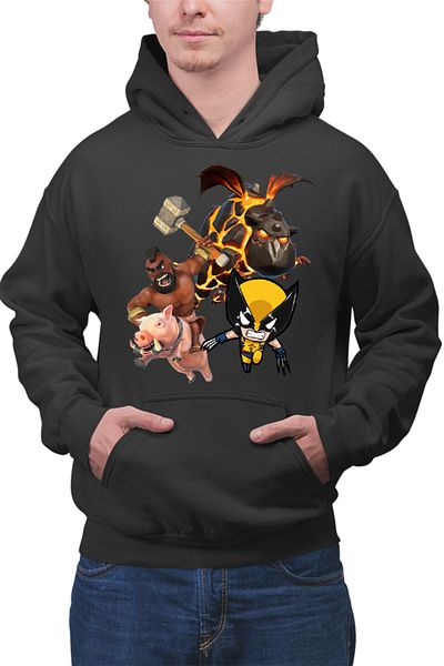 OEM Men's Hoodie Clash Royale Clash of Clans Volcano Dragon Rare Pig Fly
