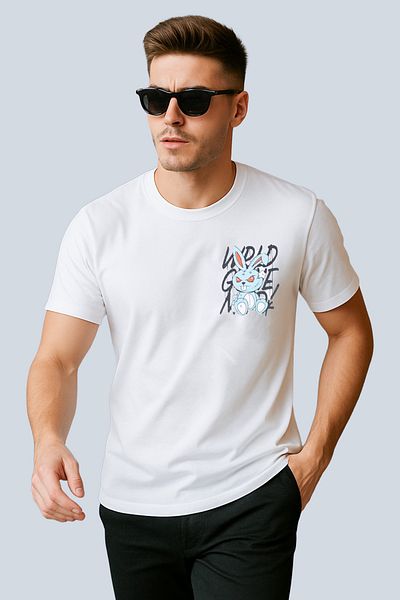 FOR MAN Angry Bunny Print Tee
