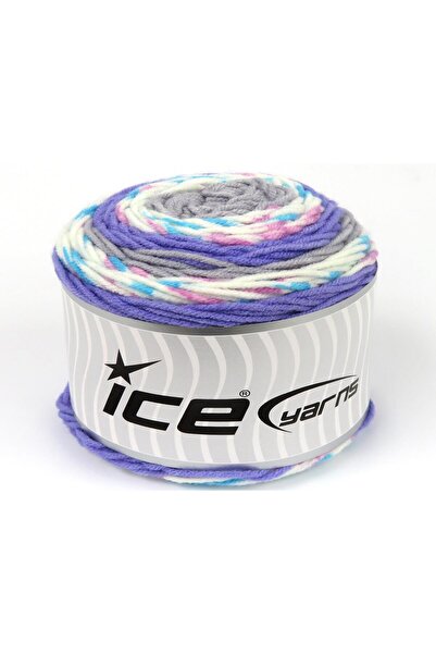 Ice yarns (2 قطعة 140 جرام) كيك أكريليك 2 عبوة وردي، أبيض، ليلكي،