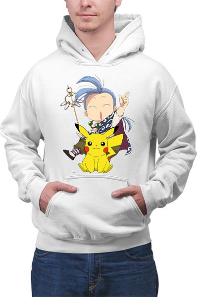 OEM Hanorac barbat Fushigi Yuugi Chichiri Chibi Pokemon Pikachu Monk
